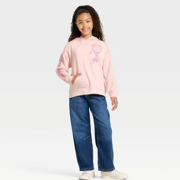 Wicked x Katie Kime Girls' Hooded Graphic Pullover Sweatshirt, XL - Light Pink - Picture 4 of 15